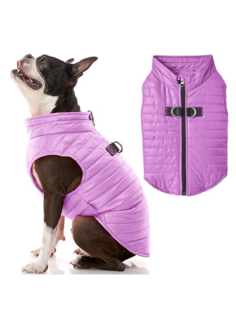NWOT- Gooby Puffer Dog Vest, Fuchsia Small: 15in chest